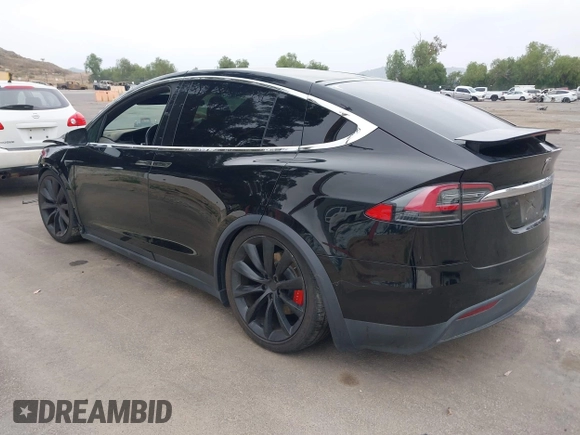 2020 Tesla Model X P90D with VIN 5YJXCDE4XLF296255, listed as a IAAI auction lot 42087953 with 45,411 mi miles. Bid and sale history available at carsss.com. Image 3.