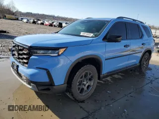 2023 Honda Pilot TrailSport with VIN 5FNYG1H69PB027593, listed as a Copart auction lot 48914455 with 16,566 mi miles and Salvage Title. Bid and sale history available at carsss.com. Image 1.