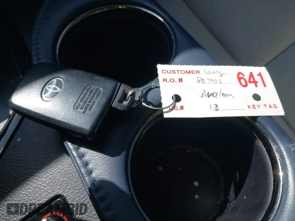 2013 Toyota Avalon XLE with VIN 4T1BK1EB7DU034725, listed as a IAAI auction lot 41775881 with Not Provided miles and . Bid and sale history available at DreamBid. Image 11.
