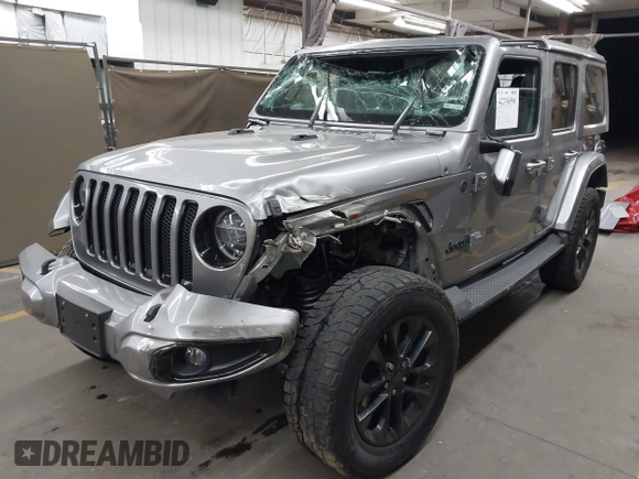 2021 Jeep Wrangler Unlimited Sahara with VIN 1C4HJXEN1MW529568, listed as a IAAI auction lot 42336590 with 39,931 mi miles and . Bid and sale history available at DreamBid. Image 2.