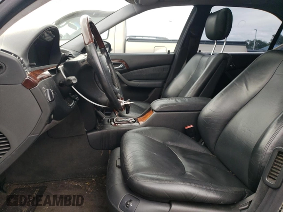 2001 Mercedes-Benz S-Class with VIN WDBNG75J01A212659, listed as a Copart auction lot 66066594 with 0 mi miles and Salvage Title. Bid and sale history available at carsss.com. Image 7.