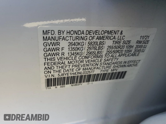 2022 Acura MDX w/Technology Package with VIN 5J8YE1H43NL032577, listed as a Copart auction lot 89393715 with 41,181 mi miles and Salvage Title. Bid and sale history available at carsss.com. Image 13.