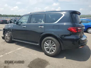 2020 Infiniti QX80 LUXE with VIN JN8AZ2NE5L9253877, listed as a Copart auction lot 65412734 with 53,987 mi miles and Salvage Title. Bid and sale history available at carsss.com. Image 2.