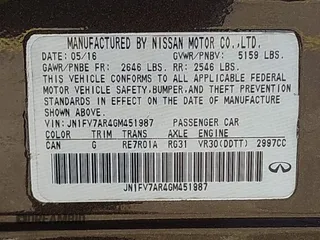 2016 Infiniti Q50 Red Sport 400 with VIN JN1FV7AR4GM451987, listed as a IAAI auction lot 41891826 with 64,931 mi miles and . Bid and sale history available at DreamBid. Image 9.