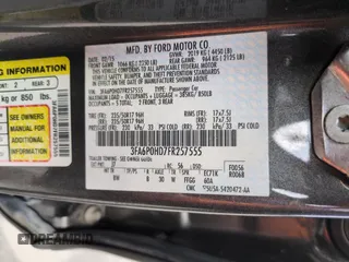2015 Ford Fusion SE with VIN 3FA6P0HD7FR257555, listed as a Copart auction lot 52453815 with 52,609 mi miles and Salvage Title. Bid and sale history available at DreamBid. Image 12.