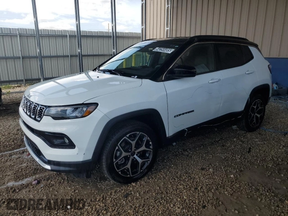 2025 Jeep Compass Limited z VIN 3C4NJDCN9ST513657, wystawiony jako Copart lot #64254485 z przebiegiem 38 078 mil mil oraz Czysty tytuł • Clean title. Historia ofert i sprzedaży dostępna na DreamBid. Obrazek 1.