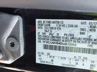 2013 Ford Escape SEL with VIN 1FMCU9H94DUA10002, listed as a IAAI auction lot 41963247 with 85,941 mi miles. Bid and sale history available at carsss.com. Image 9.