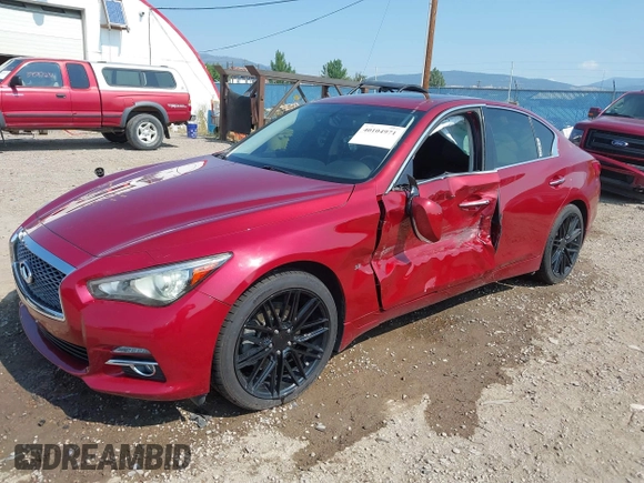 2015 Infiniti Q50 z VIN JN1BV7AR3FM419724, wystawiony jako IAAI lot #40104971 z przebiegiem 56 736 mil mil oraz . Historia ofert i sprzedaży dostępna na DreamBid. Obrazek 2.