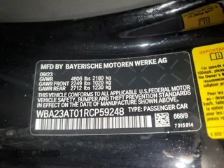 2024 BMW 4 Series 430i z VIN WBA23AT01RCP59248, wystawiony jako Copart lot #46714575 z przebiegiem 34 623 mil mil oraz Tytuł czysty. Historia ofert i sprzedaży dostępna na DreamBid. Obrazek 12.