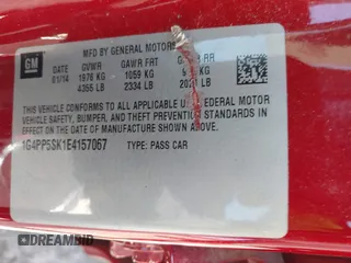 2014 Buick Verano with VIN 1G4PP5SK1E4157067, listed as a IAAI auction lot 42042398 with 93,127 mi miles. Bid and sale history available at carsss.com. Image 9.