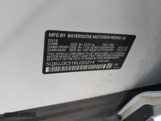 2019 BMW X4 xDrive30i with VIN 5UXUJ3C51KLG55214, listed as a Copart auction lot 48974195 with 68,991 mi miles and Salvage Title. Bid and sale history available at carsss.com. Image 16.