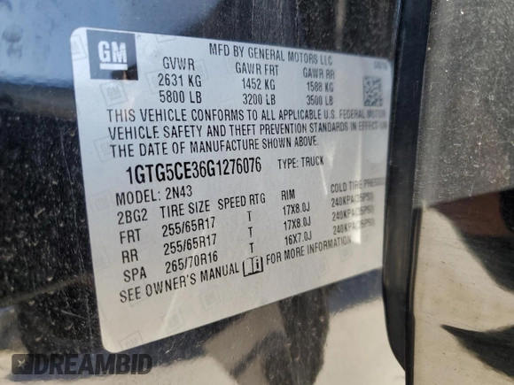2016 GMC Canyon 2WD SLE with VIN 1GTG5CE36G1276076, listed as a Copart auction lot 48875575 with 202,127 mi miles and Clean Title. Bid and sale history available at carsss.com. Image 13.