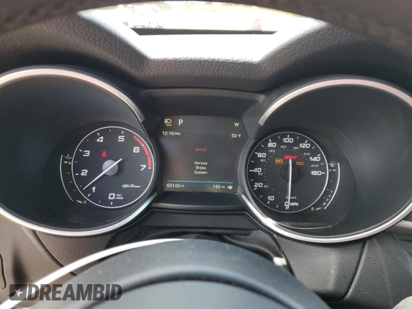 2019 Alfa Romeo Stelvio Ti with VIN ZASPAKBN1K7C67083, listed as a Copart auction lot 53003565 with 65,140 mi miles and Salvage title. Bid and sale history available at DreamBid. Image 9.