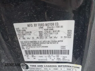 2012 Ford F-150 XL with VIN 1FTFW1ET3CFC59486, listed as a IAAI auction lot 42320458 with 169,254 mi miles and . Bid and sale history available at DreamBid. Image 9.