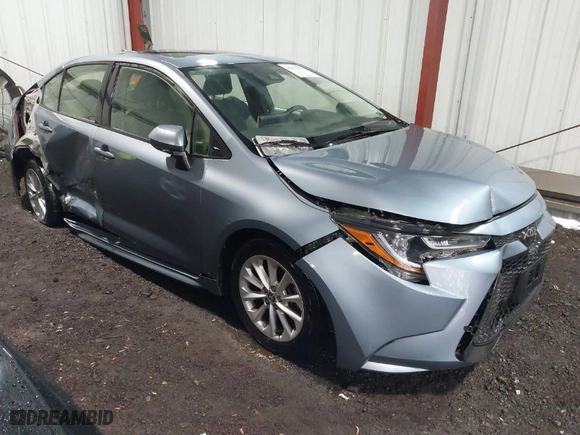 2020 Toyota Corolla LE with VIN JTDHPRAE2LJ092143, listed as a IAAI auction lot 42011827 with 49,388 mi miles. Bid and sale history available at carsss.com. Image 1.