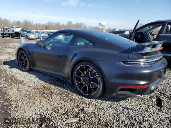 2021 Porsche 911 Turbo S with VIN WP0AD2A94MS258095, listed as a Copart auction lot 43157565 with 1,513 mi miles and Salvage Title. Bid and sale history available at DreamBid. Image 2.