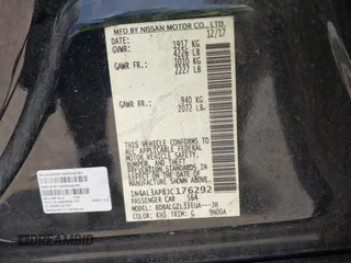 2018 Nissan Altima S with VIN 1N4AL3AP8JC176292, listed as a IAAI auction lot 42192230 with 160,564 mi miles and . Bid and sale history available at DreamBid. Image 9.