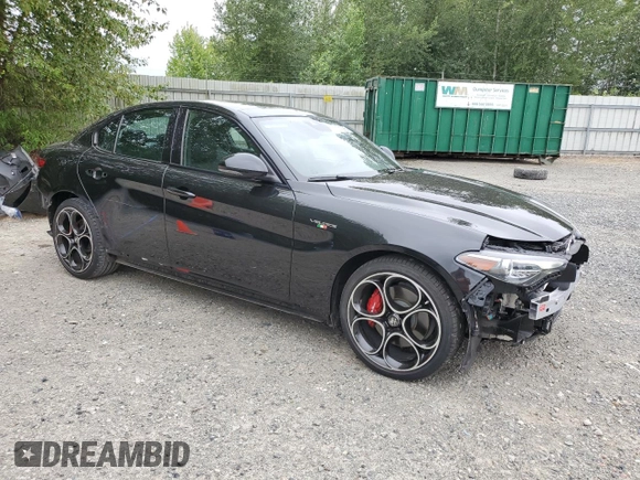 2023 Alfa Romeo Giulia Veloce with VIN ZARFANBN1P7669866, listed as a Copart auction lot 61231225 with 12,021 mi miles and Salvage title. Bid and sale history available at DreamBid. Image 4.