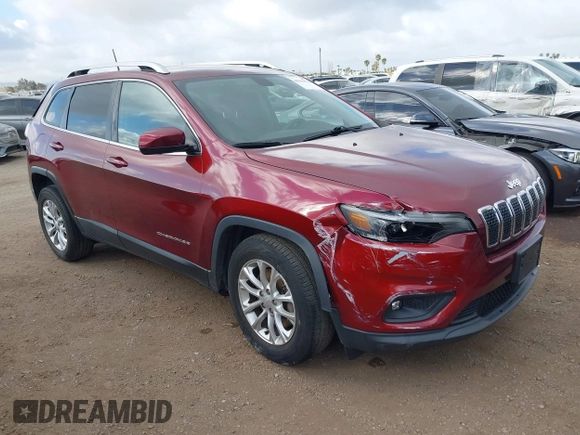 2019 Jeep Cherokee Latitude with VIN 1C4PJLCX5KD347695, listed as a IAAI auction lot 41910370 with 86,713 mi miles and . Bid and sale history available at carsss.com. Image 1.