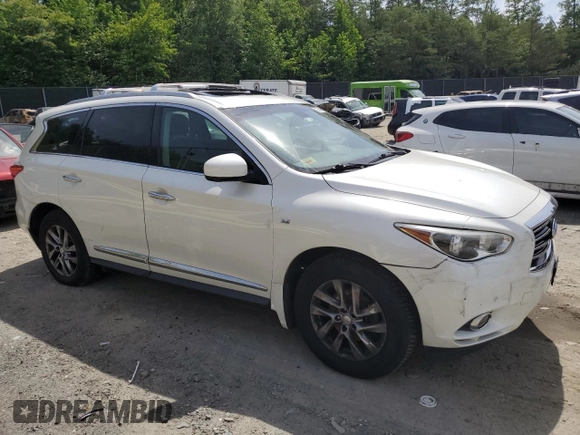2015 Infiniti QX60 z VIN 5N1AL0MM5FC501767, wystawiony jako Copart lot #57256355 z przebiegiem 61 511 mil mil oraz Szkody całkowita. Historia ofert i sprzedaży dostępna na DreamBid. Obrazek 4.