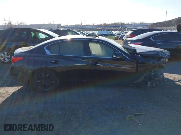 2017 Infiniti Q50 2.0t with VIN JN1CV7AR9HM680931, listed as a IAAI auction lot 40921330 with 87,886 mi miles. Bid and sale history available at carsss.com. Image 14.