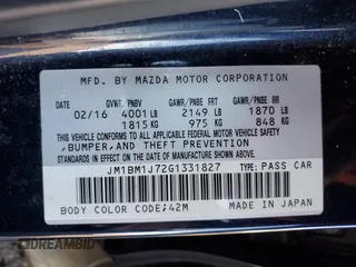 2016 Mazda 3 i Sport with VIN JM1BM1J72G1331827, listed as a Copart auction lot 47018765 with 72,116 mi miles and Salvage Title. Bid and sale history available at DreamBid. Image 14.