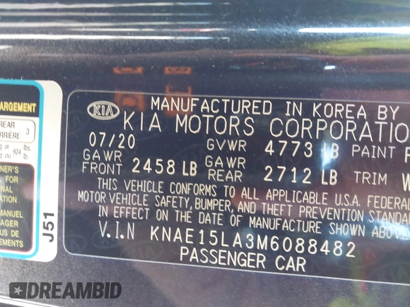 2021 Kia Stinger GT-Line with VIN KNAE15LA3M6088482, listed as a IAAI auction lot 41591887 with 64,381 mi miles and . Bid and sale history available at DreamBid. Image 9.