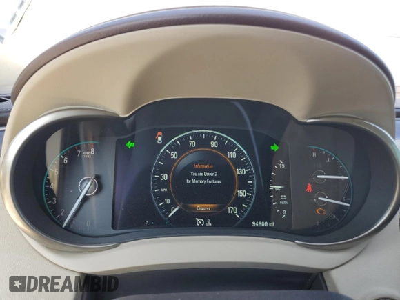 2016 Buick LaCrosse Leather with VIN 1G4GB5G33GF111330, listed as a Copart auction lot 65174464 with 94,800 mi miles and Salvage Title. Bid and sale history available at carsss.com. Image 9.