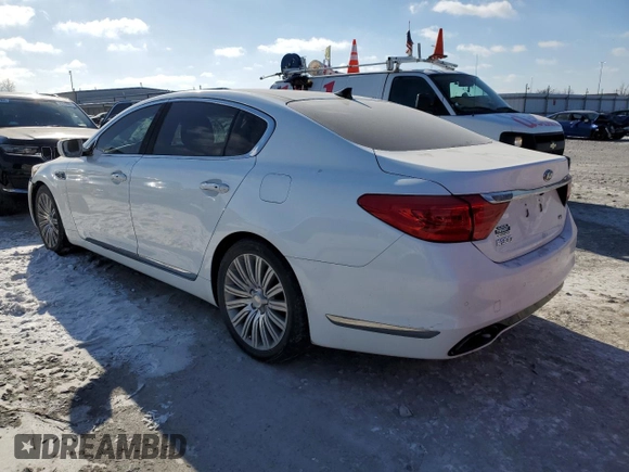 2015 Kia K900 Premium with VIN KNALU4D49F6025052, listed as a Copart auction lot 37285904 with 81,490 mi miles and Salvage Title. Bid and sale history available at carsss.com. Image 2.