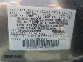 2023 Nissan Versa SV with VIN 3N1CN8EVXPL821690, listed as a Copart auction lot 64564035 with 53,892 mi miles and Clean title. Bid and sale history available at DreamBid. Image 13.