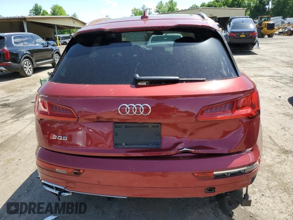 2018 Audi SQ5 Premium Plus with VIN WA1A4AFY5J2102468, listed as a Copart auction lot 56476584 with 60,139 mi miles and Salvage Title. Bid and sale history available at DreamBid. Image 6.