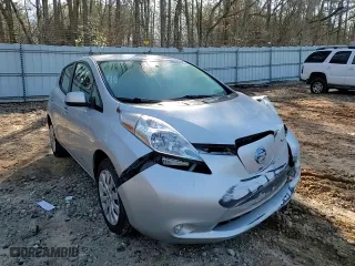 2015 Nissan LEAF S with VIN 1N4AZ0CP9FC314035, listed as a Copart auction lot 48599625 with 95,729 mi miles and Salvage Title. Bid and sale history available at carsss.com. Image 10.
