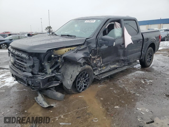 2024 Ford F-150 XLT with VIN 1FTEW3LP7RKD17872, listed as a Copart auction lot 43784075 with 28,241 mi miles and Salvage Title. Bid and sale history available at carsss.com. Image 1.