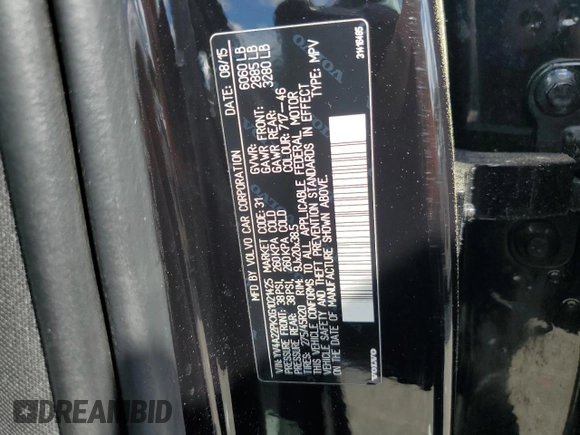 2016 Volvo XC90 T6 Momentum z VIN YV4A22PKXG1021425, wystawiony jako Copart lot #60960235 z przebiegiem 91 052 mil mil oraz Nie do naprawy • Non repairable. Historia ofert i sprzedaży dostępna na DreamBid. Obrazek 13.