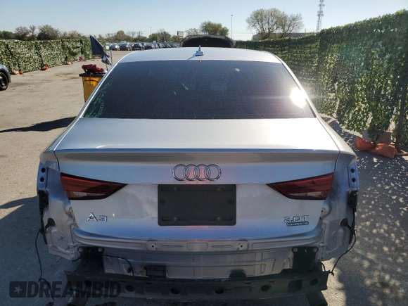 2017 Audi A3 Sedan Premium with VIN WAUB8GFF9H1029795, listed as a Copart auction lot 43848334 with 54,146 mi miles. Bid and sale history available at carsss.com. Image 6.