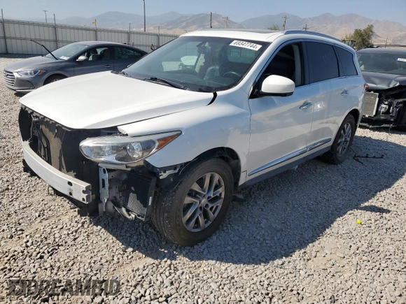 2013 Infiniti JX35 with VIN 5N1AL0MM4DC350935, listed as a Copart auction lot 69347744 with 87,241 mi miles and Salvage Title. Bid and sale history available at carsss.com. Image 1.