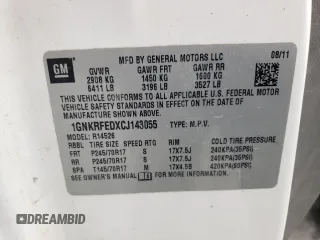 2012 Chevrolet Traverse LS z VIN 1GNKRFEDXCJ143055, wystawiony jako Copart lot #56139025 z przebiegiem 243 496 mil mil oraz Szkoda całkowita • Salvage title. Historia ofert i sprzedaży dostępna na DreamBid. Obrazek 13.