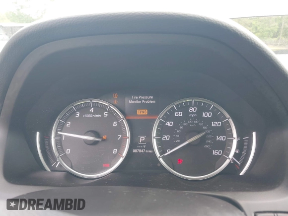 2016 Acura TLX Tech with VIN 19UUB1F58GA001343, listed as a IAAI auction lot 42136135 with 999,999 mi miles. Bid and sale history available at carsss.com. Image 7.