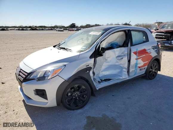 2023 Mitsubishi Mirage Black Edition with VIN ML32AWHJ1PH005227, listed as a Copart auction lot 41511335 with 29548 miles and Salvage Title. Bid and sale history available at carsss.com. Image 1.