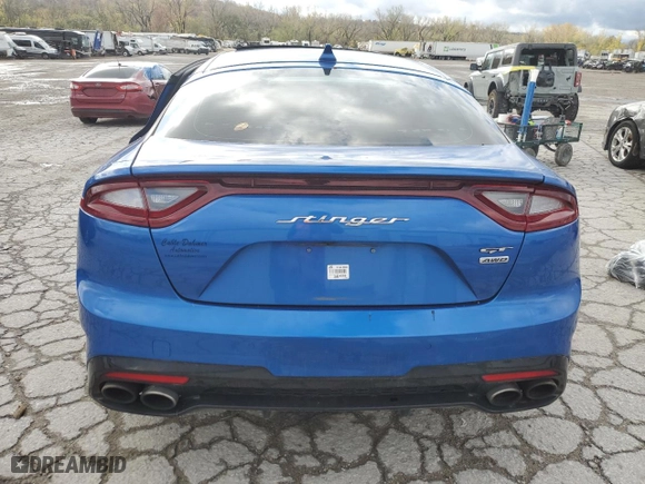 2020 Kia Stinger GT2 with VIN KNAE55LCXL6074244, listed as a Copart auction lot 75511384 with 54,852 mi miles and Salvage Title. Bid and sale history available at carsss.com. Image 6.