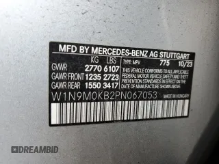 2023 Mercedes-Benz EQB 300 z VIN W1N9M0KB2PN067053, wystawiony jako Copart lot #73957874 z przebiegiem 14 503 mil mil oraz Szkoda całkowita • Salvage title. Historia ofert i sprzedaży dostępna na DreamBid. Obrazek 13.