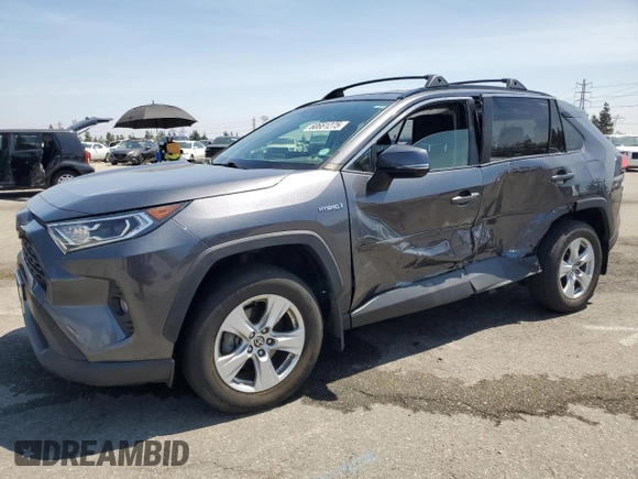 2020 Toyota RAV4 Hybrid XLE with VIN JTMRWRFV7LD063381, listed as a Copart auction lot 60661275 with 70,544 mi miles and Salvage title. Bid and sale history available at DreamBid. Image 1.