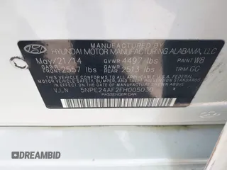 2015 Hyundai Sonata SE z VIN 5NPE24AF2FH005030, wystawiony jako IAAI lot #42375598 z przebiegiem 205 991 mil mil oraz . Historia ofert i sprzedaży dostępna na DreamBid. Obrazek 9.