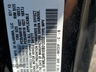 2014 Honda Odyssey Touring с VIN 5FNRL5H91EB013332, выставлен на аукционе Copart как лот 59414015 с пробегом 162 203 миль миль и Списание • Salvage title. История ставок и продаж доступна на DreamBid. Изображение 13.