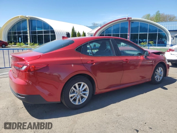 2025 Toyota Camry LE with VIN 4T1DAACK0SU016434, listed as a Copart auction lot 55310005 with 25,599 mi miles and Clean Title. Bid and sale history available at carsss.com. Image 3.