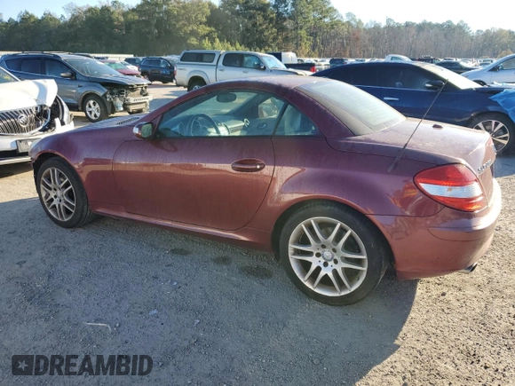 2008 Mercedes-Benz SLK-Class 3.0L with VIN WDBWK54F98F182210, listed as a Copart auction lot 80752924 with 117,956 mi miles and Salvage Title. Bid and sale history available at carsss.com. Image 2.