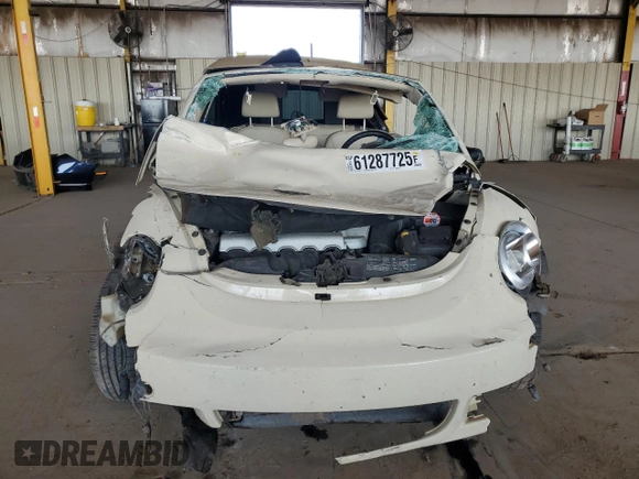 2007 Volkswagen Beetle with VIN 3VWSG31Y47M420763, listed as a Copart auction lot 61287725 with 55,238 mi miles and Salvage title. Bid and sale history available at DreamBid. Image 5.