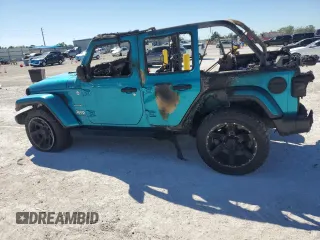 2020 Jeep Wrangler Unlimited Sahara with VIN 1C4HJXEN7LW232934, listed as a Copart auction lot 49422145 with 0 mi miles and Non Repairable. Bid and sale history available at carsss.com. Image 2.