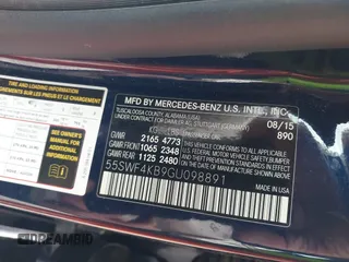 2016 Mercedes-Benz C 300 Luxury with VIN 55SWF4KB9GU098891, listed as a IAAI auction lot 42422340 with 147,839 mi miles and . Bid and sale history available at DreamBid. Image 9.