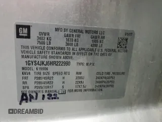 2017 Cadillac Escalade ESV Premium Luxury z VIN 1GYS4JKJ6HR222990, wystawiony jako Copart lot #89366985 z przebiegiem 121 934 mil mil oraz Szkoda całkowita • Salvage title. Historia ofert i sprzedaży dostępna na DreamBid. Obrazek 14.